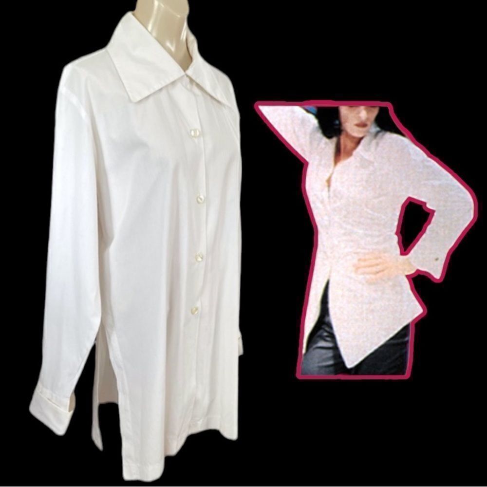 Printemps France Z Victory White Cotton Neapolitan Cuff Puritan Collar Blouse